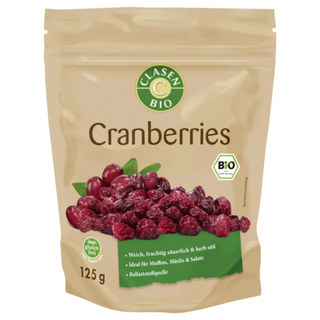 Clasen bio cranberries gluten free 125g