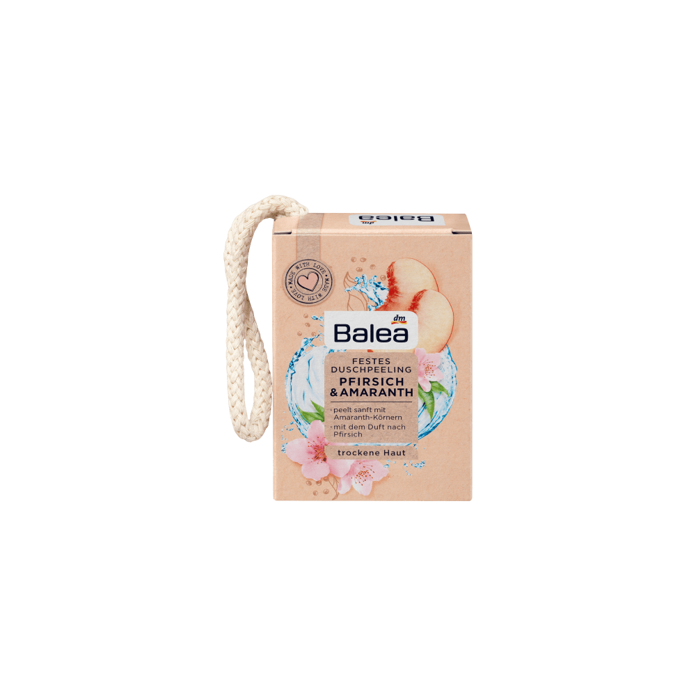 Balea Peach & Amaranth Solid Shower Peeling 100 g / 3.5 oz