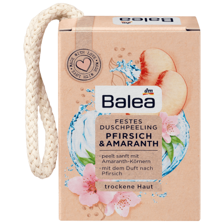 Balea Peach & Amaranth Solid Shower Peeling 100 g / 3.5 oz