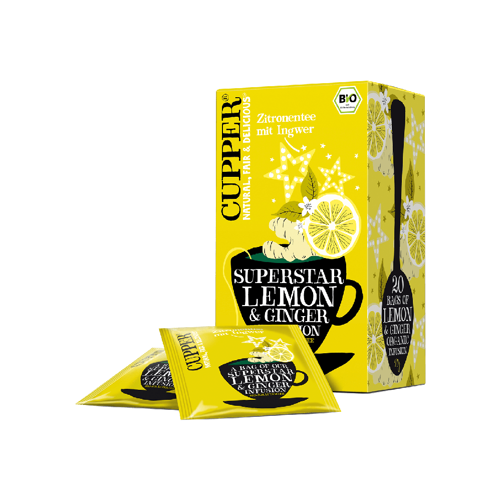 Cupper Superstar Zitronen-Ingwer-Infusion 20 Teebeutel