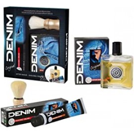 DENIM Original Aftershave + Rasiercreme + Rasierpinsel-Set
