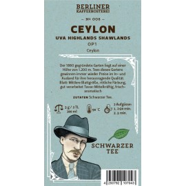 Berliner Kaffeerösterei Ceylon OP1 Uva Highlands Shawlands №008 Black tea in a bag 50g