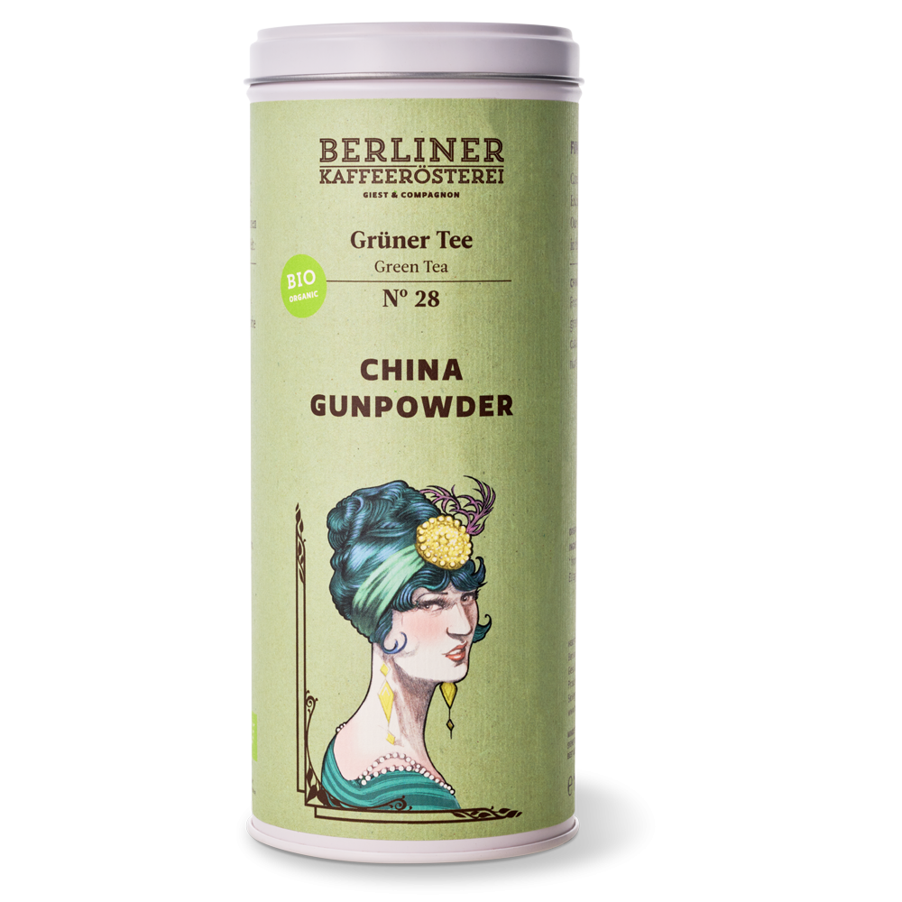Berliner Kaffeerösterei China Gunpowder BIO №028 Green tea in a can 100g