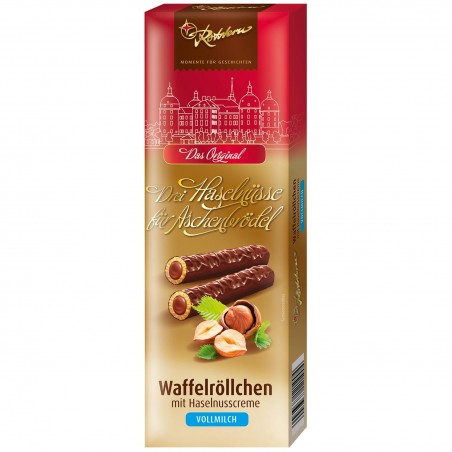 Rotstern The Original 'Three Hazelnuts for Cinderella' Wafer Rolls Milk Chocolate 125g