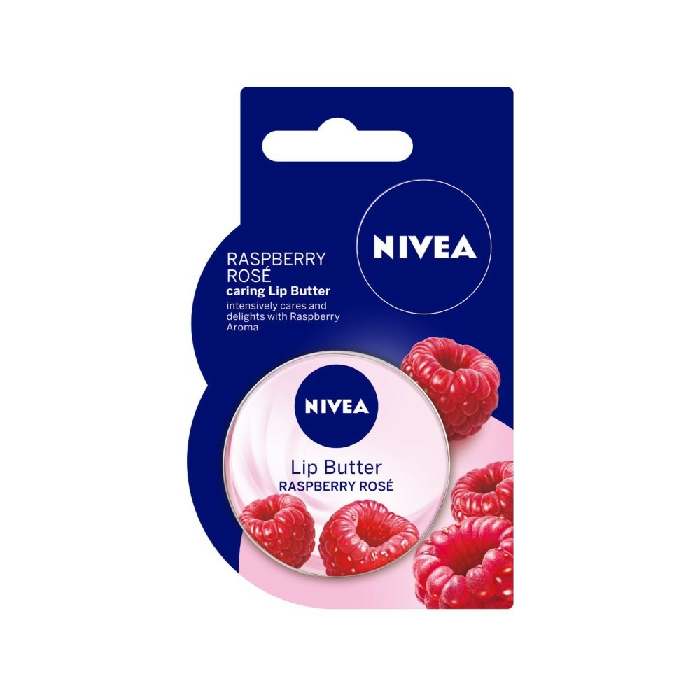Nivea Himbeer‑Rose pflegende Lippenbutter 16,7 g / 19 ml