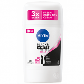 Nivea Black & White Invisible Clear Anti-Perspirant Stick 50 ml / 1.7 fl oz
