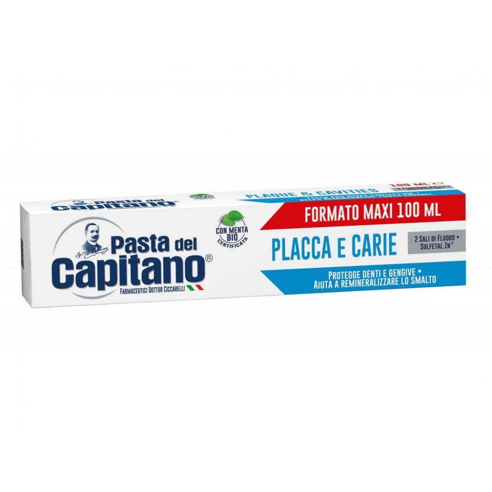 Pasta del Capitano Placca E Carie / Plaque and Caries Toothpaste 100 ml / 3.4 fl oz
