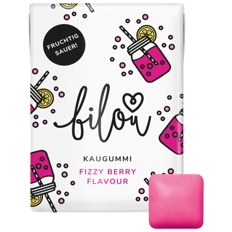 bilou Fizzy Berry Chewing Gum (10 pcs) 24 g