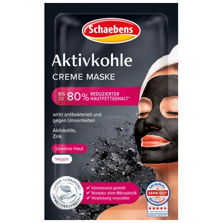 Schaebens Activated Carbon Cream Face Mask 10 ml (2x5 ml) / 0.34 fl oz
