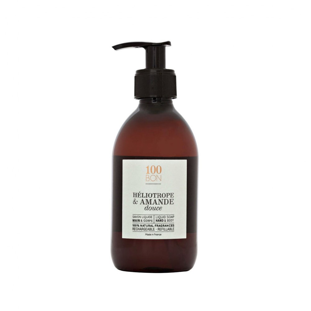 100 Bon Heliotrope & Amande Douce Flüssige Hand- und Körperseife 300 ml / 10,14 fl oz
