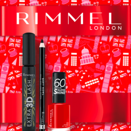 Rimmel London Extra 3D-Wimpern + weicher Kajal + 60 Sekunden Superglanz