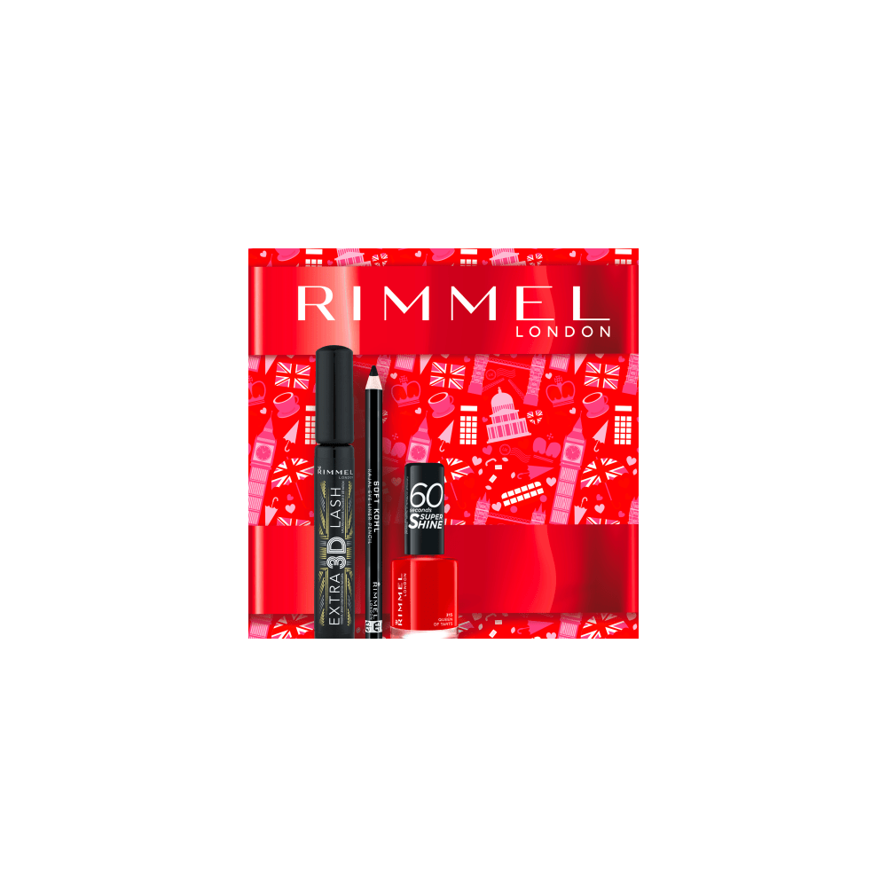 Rimmel London Extra 3D-Wimpern + weicher Kajal + 60 Sekunden Superglanz