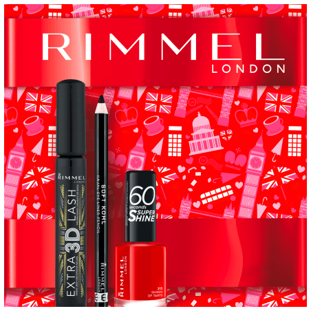Rimmel London Extra 3D-Wimpern + weicher Kajal + 60 Sekunden Superglanz