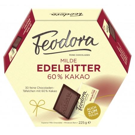Feodora 60% Zartbitterschokoladentafeln 225 g / 7,94 oz