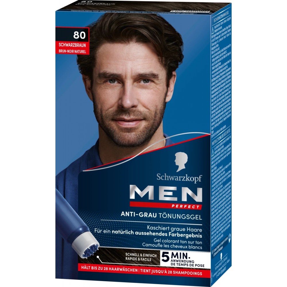 Schwarzkopf Men Perfect Anti-Grau Tönungsgel (80 Schwarzbraun)