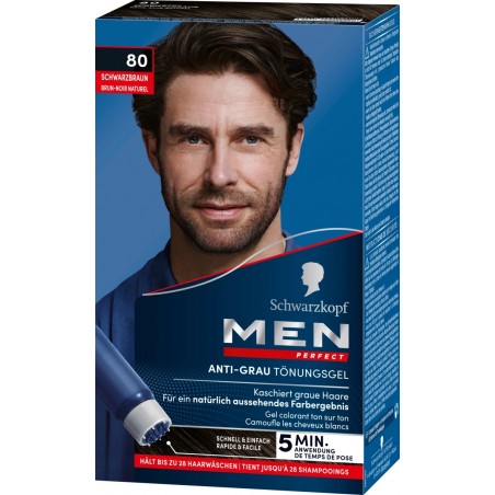 Schwarzkopf Men Perfect Anti-Grau Tönungsgel (80 Schwarzbraun)