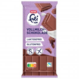 REWE frei von Whole Milk Chocolate, lactose-free, gluten-free 100 g