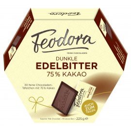 Feodora 75% Zartbitter-Schokoladentafeln 225 g / 7,94 oz