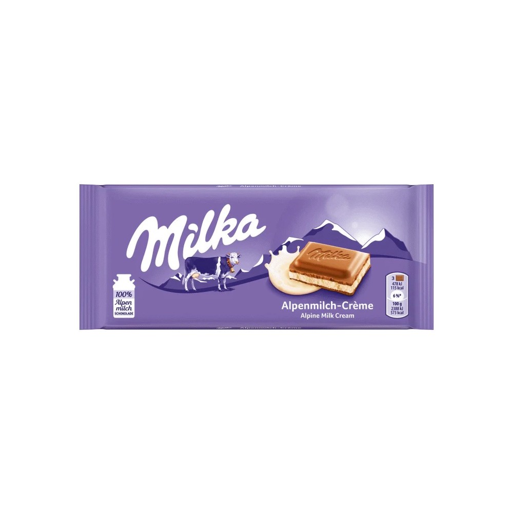 Milka Alpenmilch-Cremeschokolade 100 g / 3,4 Unzen
