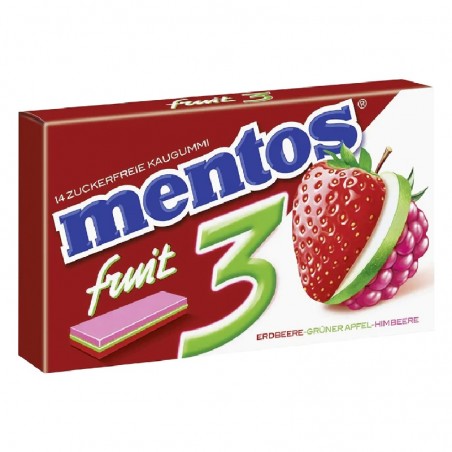 Mentos Fruit 3 Sugar-Free Chewing Gum 14 pcs / 33 g