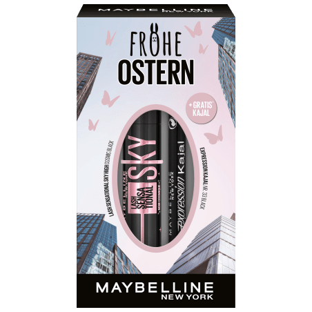 Maybelline New York Eye Makeup Set Mascara Sky High Cosmic Black + free Expression Kajal 33 Black