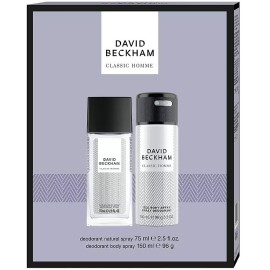 David Beckham Classic Homme Deodorant natürliches Spray 75 ml / 2,5 fl oz + Deodorant Körperspray 150 ml / 96 g