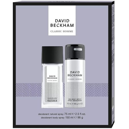 David Beckham Classic Homme Deodorant natürliches Spray 75 ml / 2,5 fl oz + Deodorant Körperspray 150 ml / 96 g
