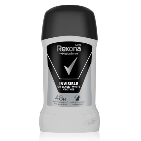 Rexona Men Unsichtbar auf schwarzer und weißer Kleidung Antiperspirant-Deo-Stick 50 ml / 1,7 oz