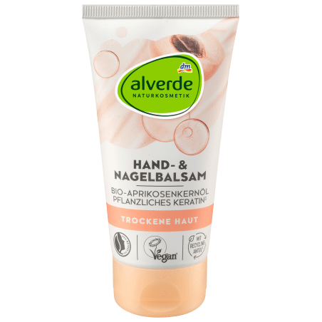 alverde Naturkosmetik apricot kernel oil & vegetable keratin Hand and nail balm 75 ml / 2.5 fl oz