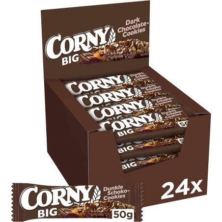 Corny Big Dark Chocolate Cookies 50 g / 1.7 oz (24-Pack)