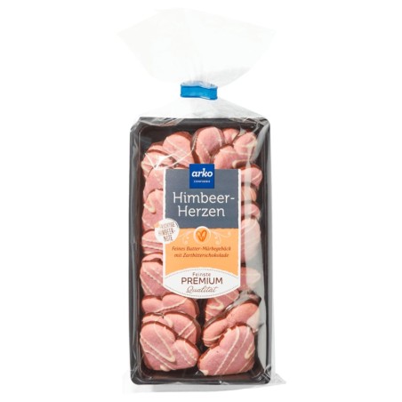 Arko Raspberry Hearts 85 g / 3.0 oz