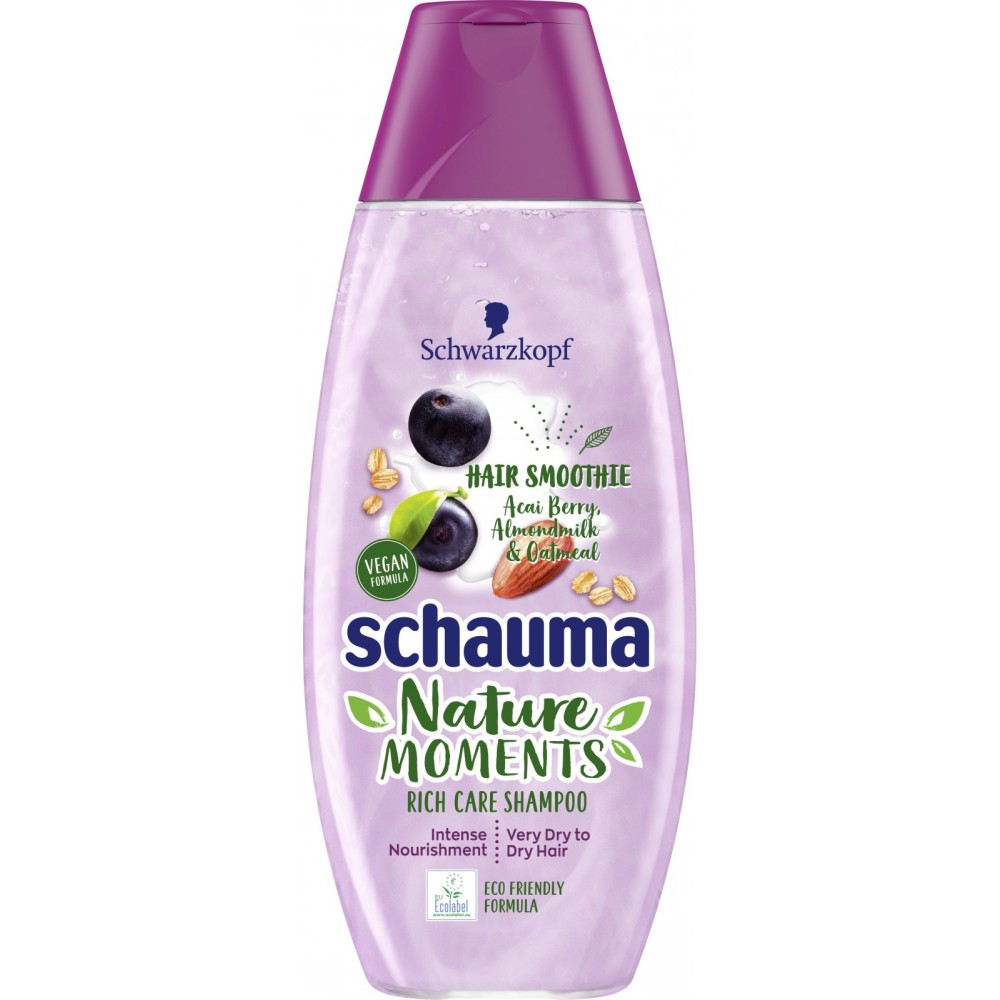 Schwarzkopf Schauma Nature Moments Hair Smoothie Acai Berry, Almond Milk & Oatmeal Shampoo 400 ml