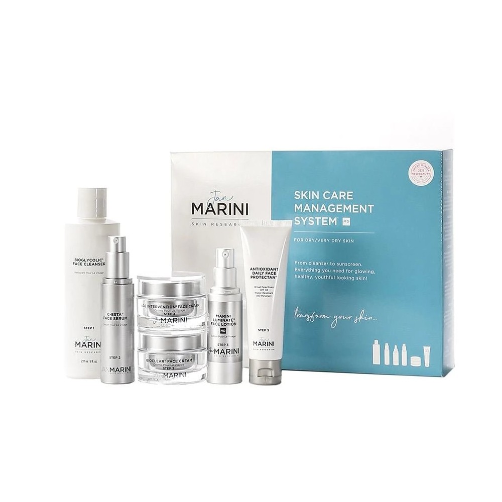 Jan Marini Skin Care Management System for dry/very dry skin: Bioglycolic face cleanser 237ml + C-ESTA face serum 30ml + Bioclea
