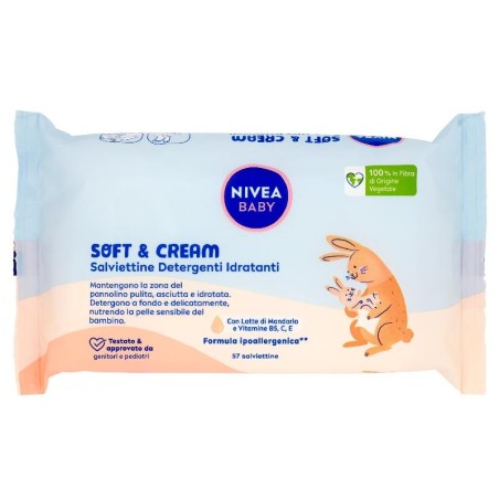 Nivea baby wet wipes baby soft & cream 57 pcs