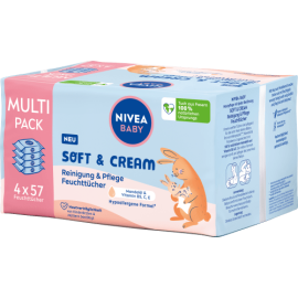 Nivea baby Wet Wipes Soft & Cream (4x57 pcs) 228 pcs