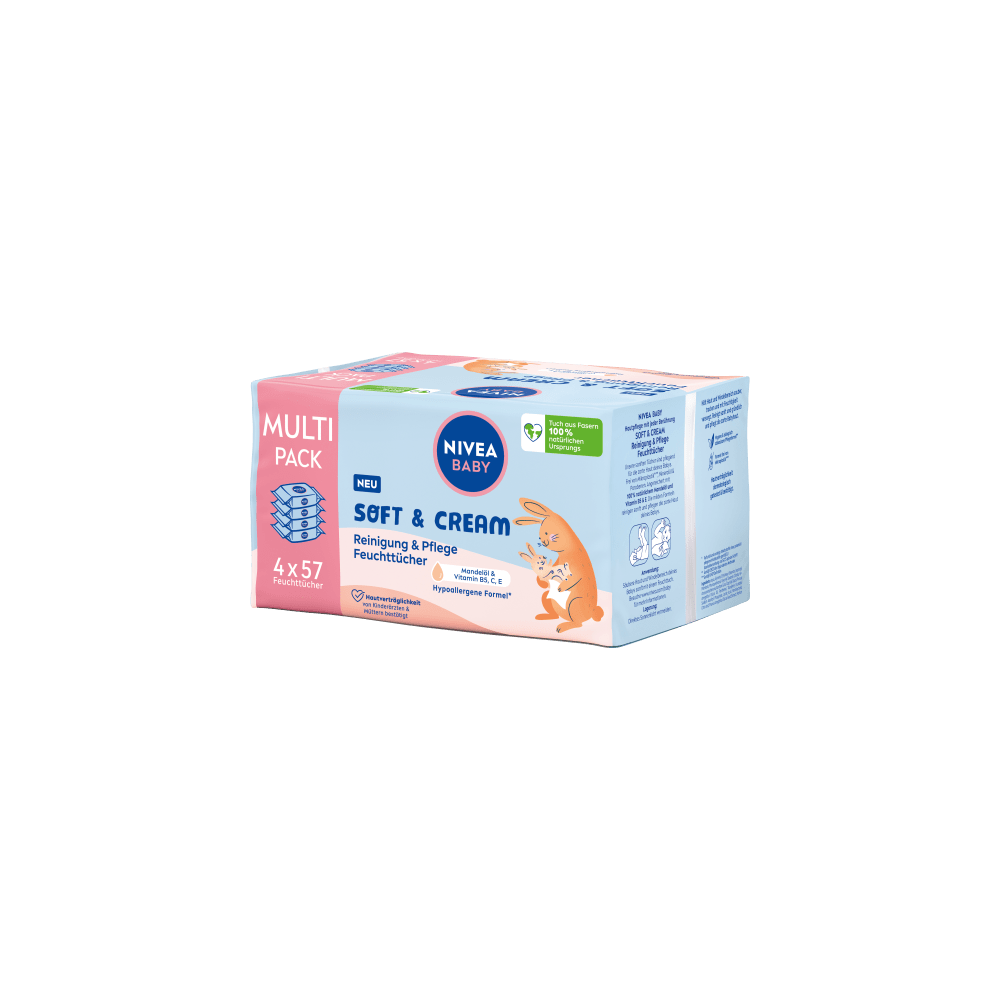 Nivea baby Wet Wipes Soft & Cream (4x57 pcs) 228 pcs