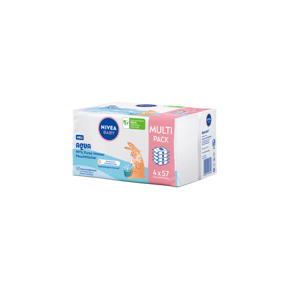 Nivea baby Wet Wipes 99% Aqua (4x57 pcs) 228 pcs