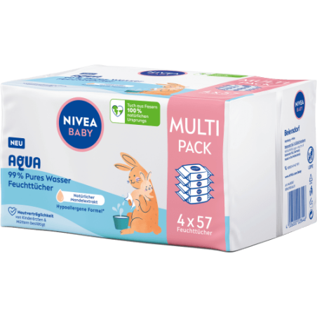 Nivea baby Wet Wipes 99% Aqua (4x57 pcs) 228 pcs