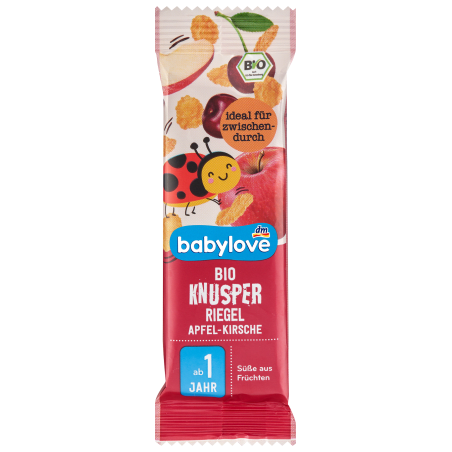 babylove Apple-Cherry Crispy Bar from 1 year 25 g / 0.88 oz