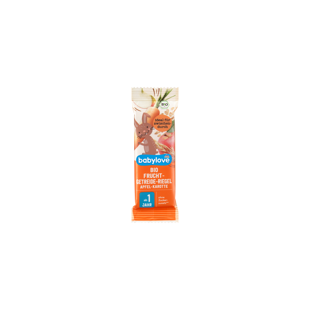babylove Fruit Bar Organic Fruit-Grain Bar Apple-Carrot from 1 year 25 g / 0.88 oz 25 g / 0.88 oz