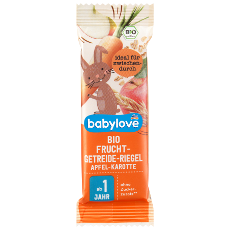 babylove Fruit Bar Organic Fruit-Grain Bar Apple-Carrot from 1 year 25 g / 0.88 oz 25 g / 0.88 oz