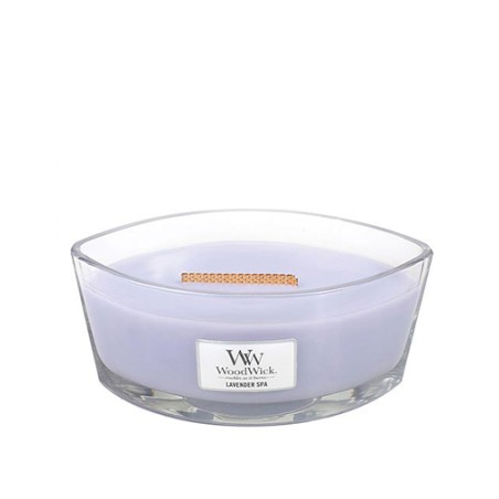 WoodWick Lavender Spa scented candle with wooden wick 453,6 g