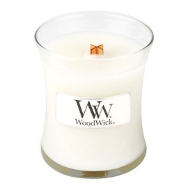 WoodWick Linen scented candle with wooden wick 85 g