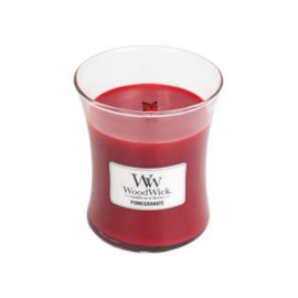 WoodWick Pomegranate scented candle with wooden wick 275 g
