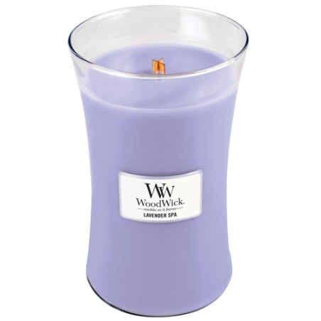 WoodWick Lavender Spa scented candle with wooden wick 609,5 g