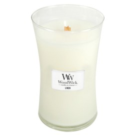 WoodWick Linen scented candle with wooden wick 609,5 g