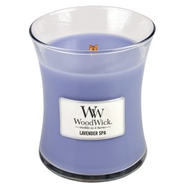 WoodWick Lavender Spa scented candle with wooden wick 275 g