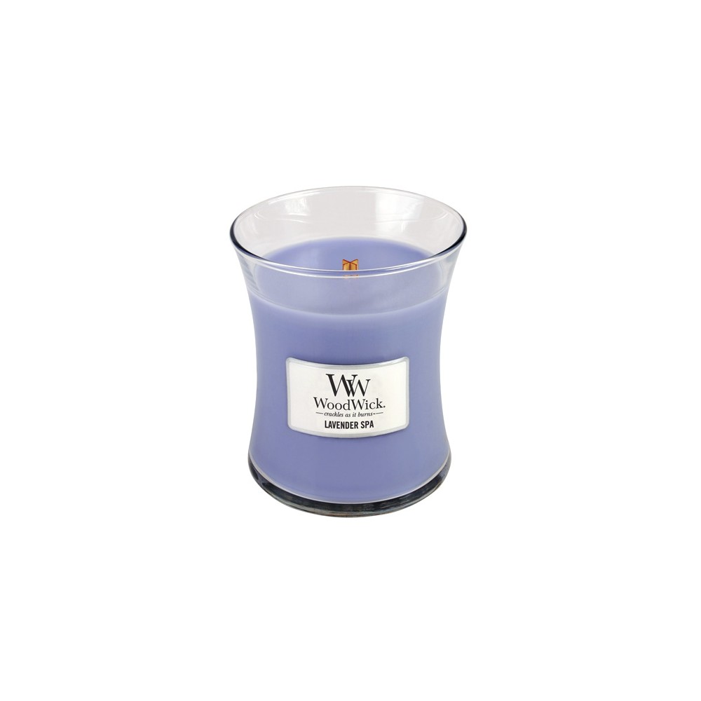 WoodWick Lavender Spa scented candle with wooden wick 275 g