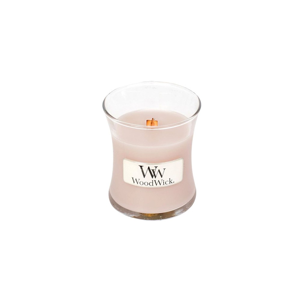 WoodWick Vanilla & Sea Salt scented candle with wooden wick 85 g