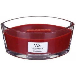 WoodWick Cinnamon Chai scented candle with wooden wick 453,6 g